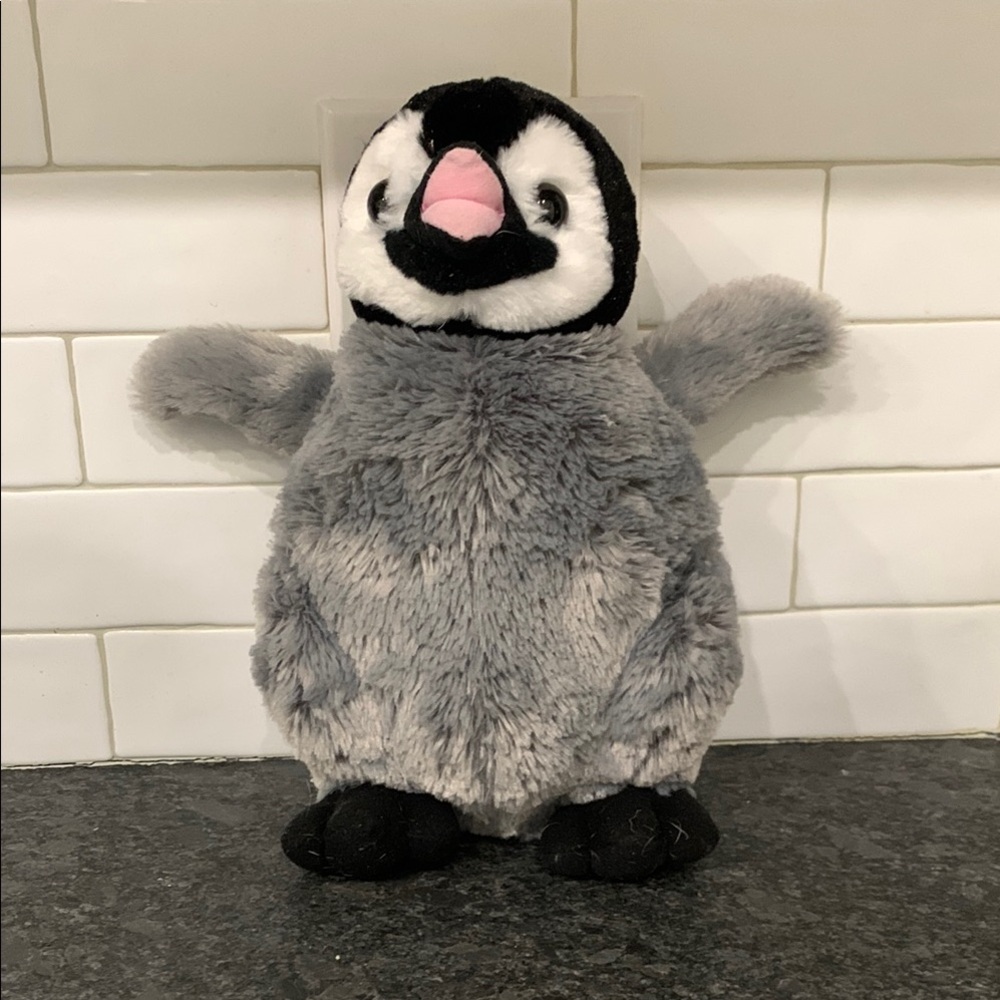Black Stuffed Penguin with Soft Fabric and Friendly Eyes